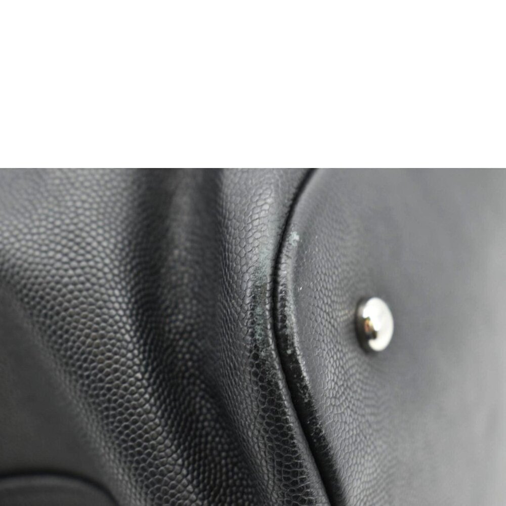 CHANEL  Coco Eyelets Large Leather Shopping Tote Shoulder Black - Picture 8 of 16